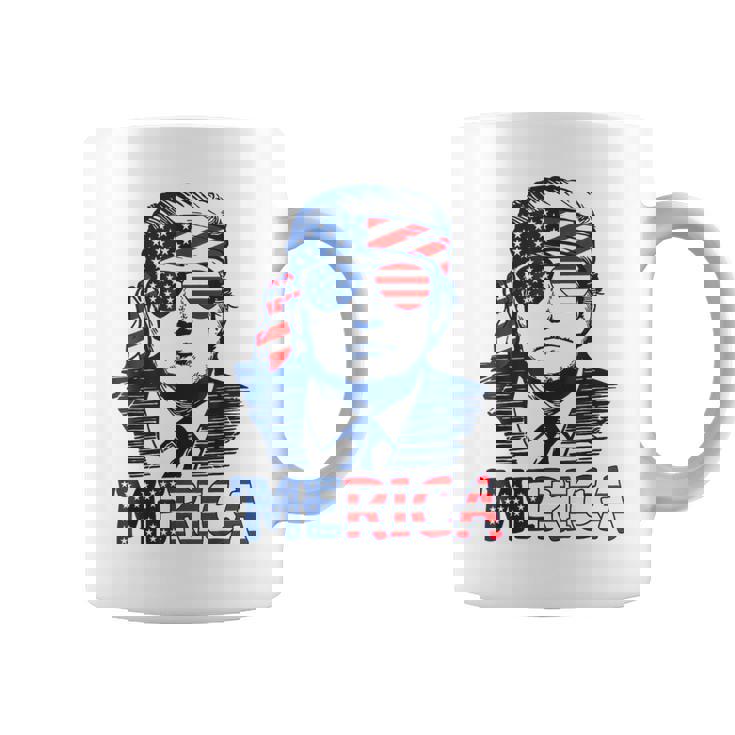 'Merica Trump Happy 4Th Of July Trump American Flag Coffee Mug