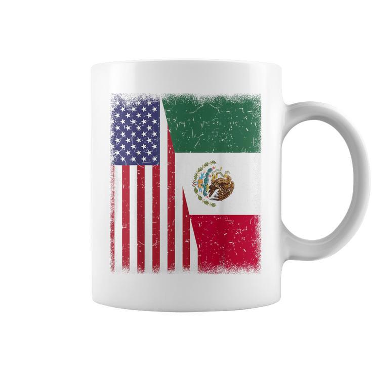 Mexico Independence Day Half Mexican American Flag Women Coffee Mug