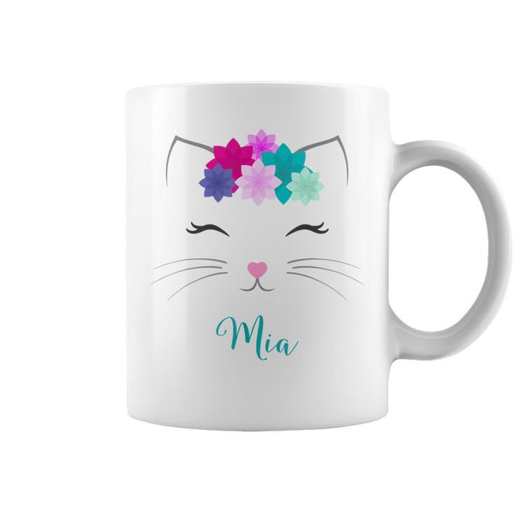 Mia Name Personalised Kitty Cat Coffee Mug