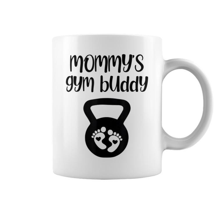 Mommy's Gym Buddy Pregnant Kettlebell Lifting Bodybuilding Coffee Mug