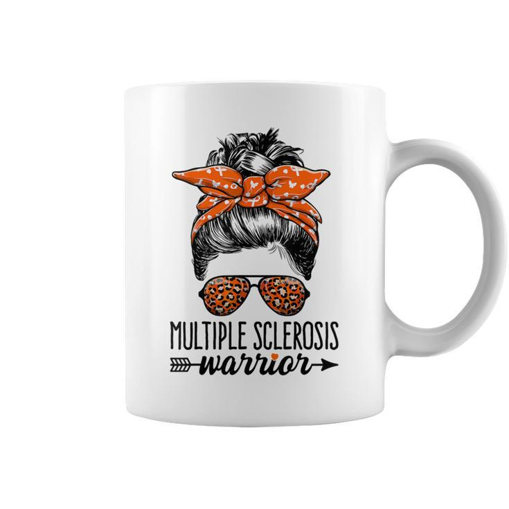 Ms Warrior Messy Bun Multiple Sclerosis Awareness Coffee Mug