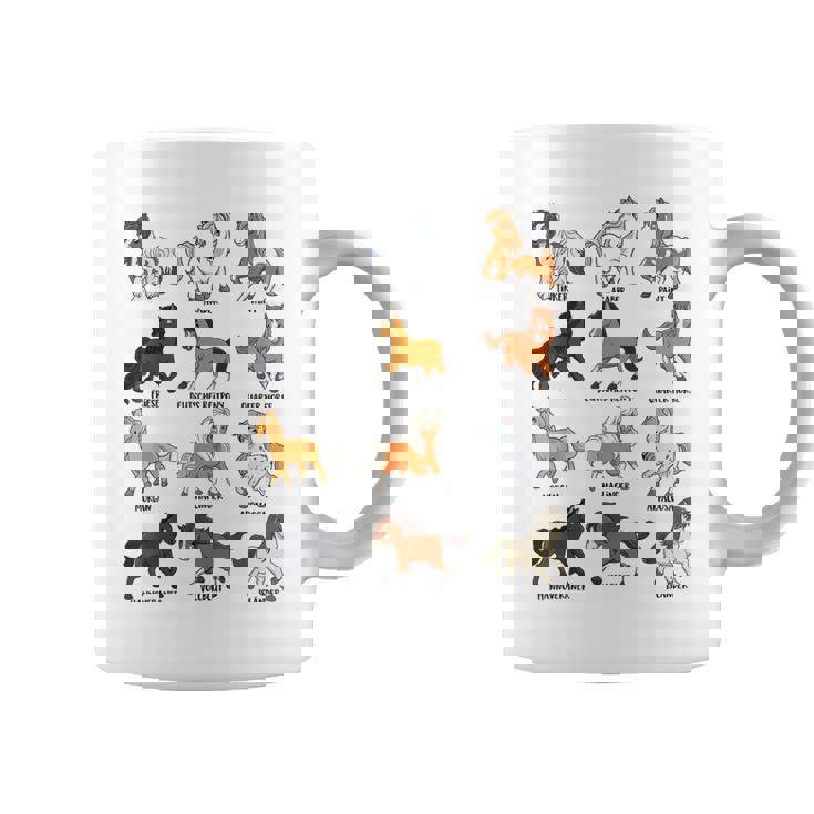 Muchas Razas De Caballos Caballos Kawaii De Dibujos Animados Taza de café