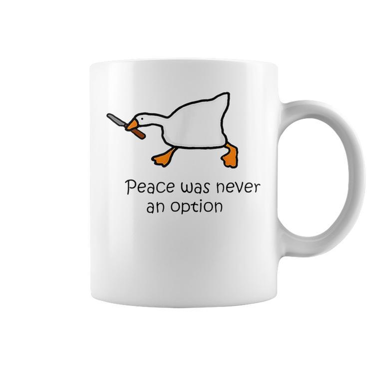 Murder Duck Peace Was Never An Option Duck With Knife Meme Coffee Mug