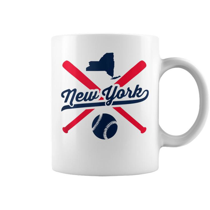New York Baseball Vintage State Pride Love City Red Coffee Mug