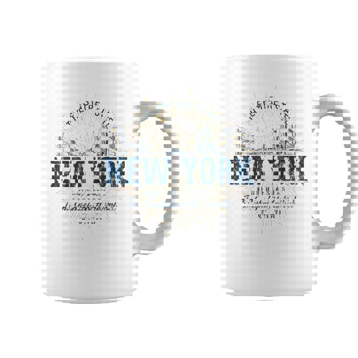 New York Estados Unidos Estilo Retrointage Nueva York Taza de café