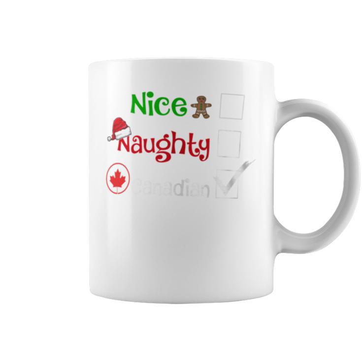 Nice Naughty Canadian Canada Santa Christmas Pyjama Pjs Coffee Mug