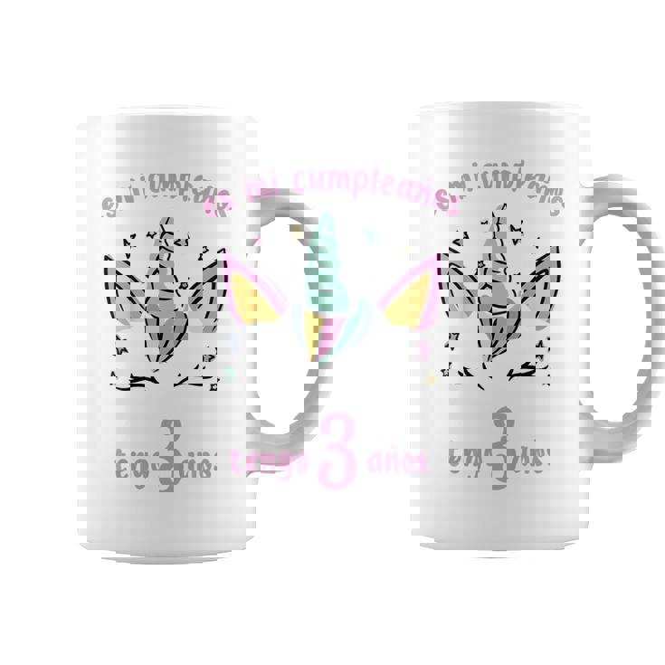 Niños Cumpleaños Unicornio Niña Tengo Años Tres Años Taza de