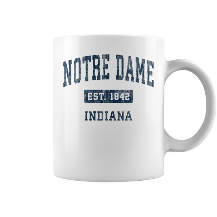 Notre Dame Indiana In Vintage Athletic Navy Sports  Coffee Mug