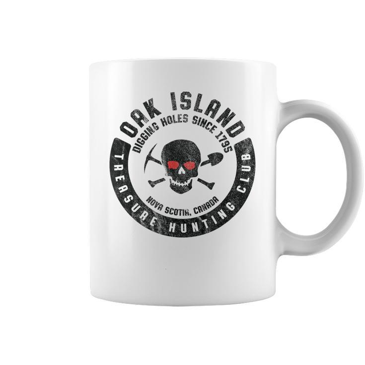 Oak Island Treasure Hunting Club Vintage Skull And Crossbone Coffee Mug
