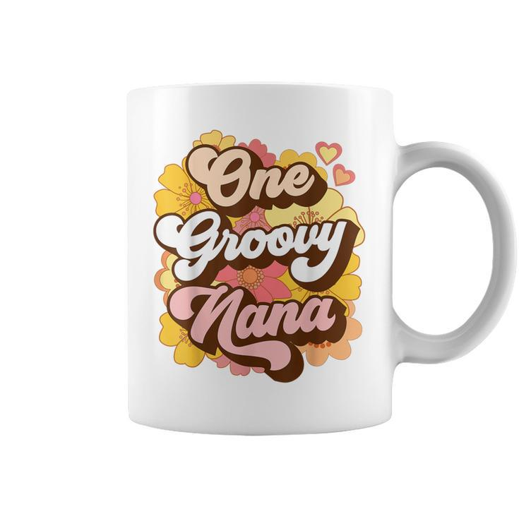 One Groovy Nana Grandma Floral Retro Womens Coffee Mug