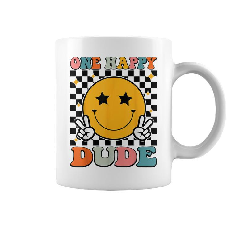 One Happy Dude Retro Groovy 1St Birthday Family Matching Coffee Mug