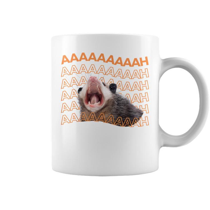 Opossum Screaming Possum Trash Cat Meme Women Coffee Mug