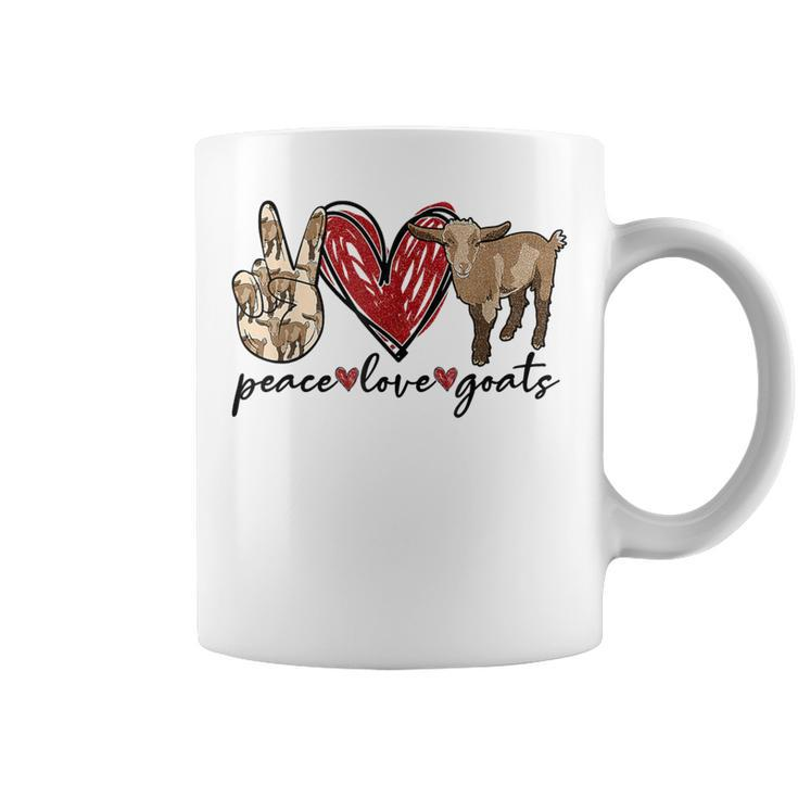 Peace Love Goats Farm Girl Goat Lover Goat Coffee Mug
