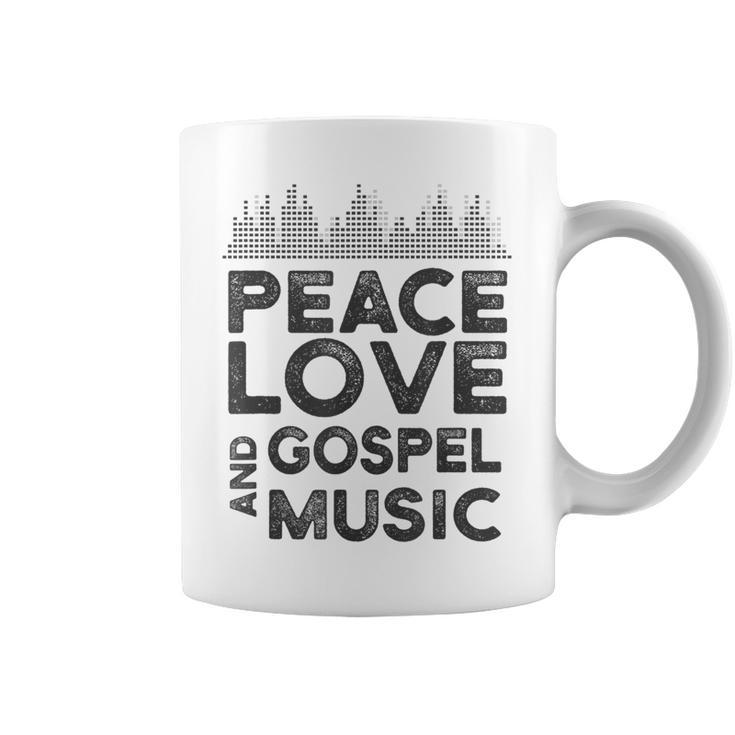 Peace Love And Gospel Music For Gospel Musician Coffee Mug