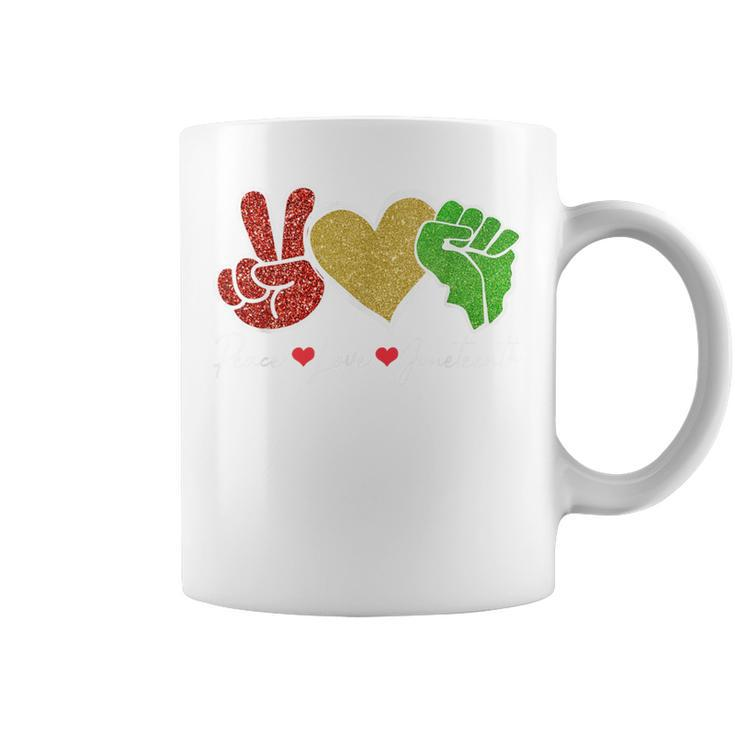 Peace Love Junenth 1865 Black Pride Freedom Women Coffee Mug