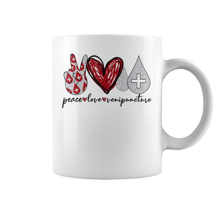 Peace Love Venipuncture Phlebotomy Technician Coffee Mug