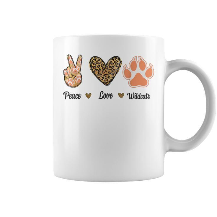 Peace Love Wildcats Leopard Wild Cats Animals Lovers Men Coffee Mug