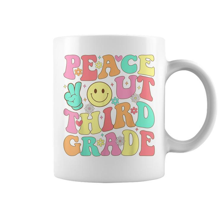 Peace Out Third Grade Groovy 3Rd Grade Last Day Of School Coffee Mug