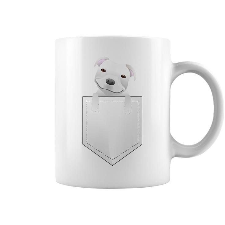Pocket Pitbull White Puppy Cute Coffee Mug