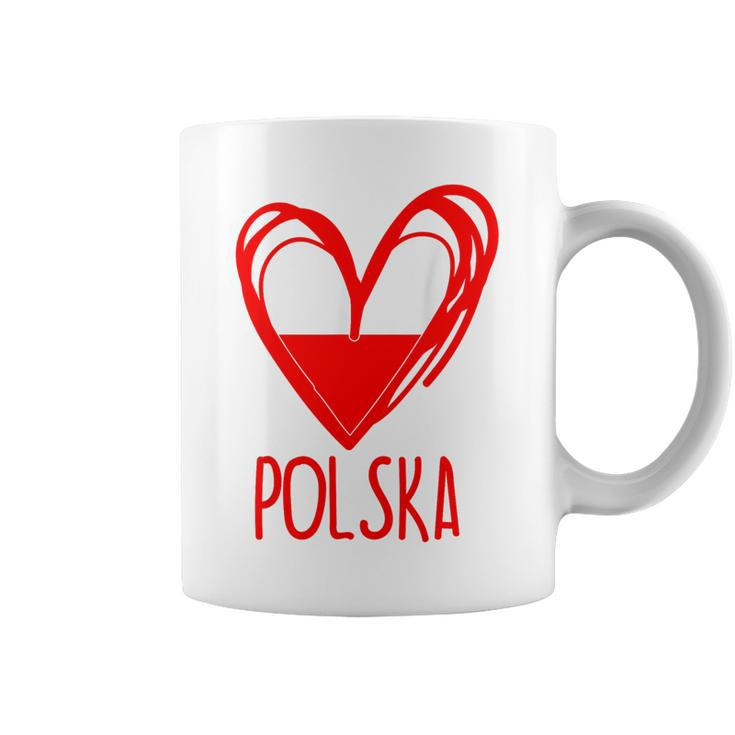 Polish Cute Heart Polska Poland Flag Boys Girls Coffee Mug