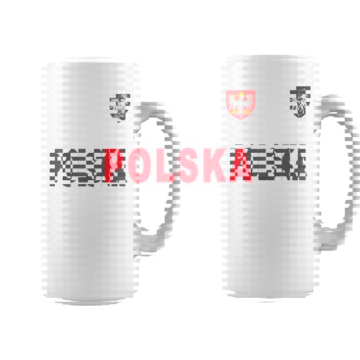 Polska De Texto Rojo Nacional Polaco Taza de café