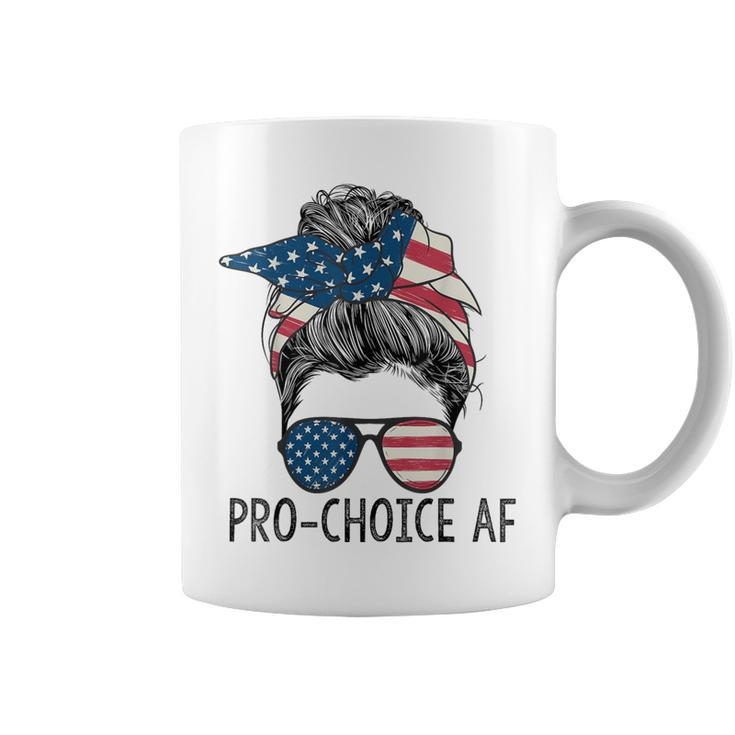 Pro Choice Af Messy Bun Us Flag Reproductive Rights Coffee Mug
