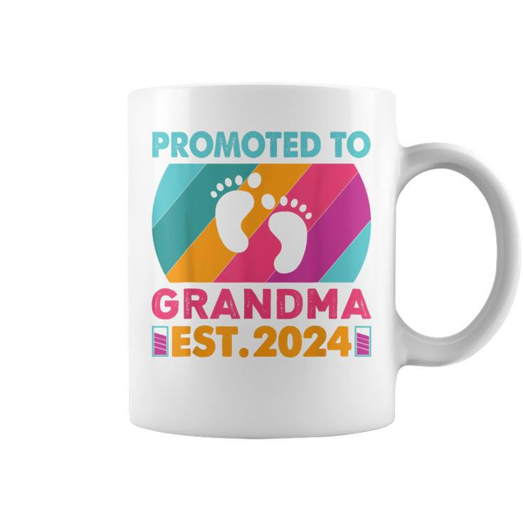 Promoted To Grandma 2024 Great Grandma 2024 Vintage Retro Coffee Mug