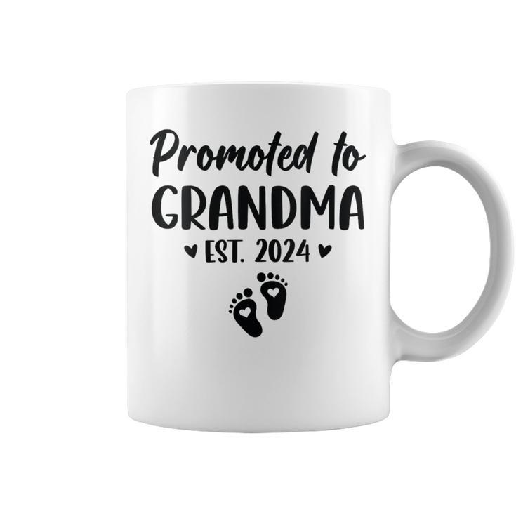 Promoted To Grandma Est 2024 New Grandma Grandmother Coffee Mug