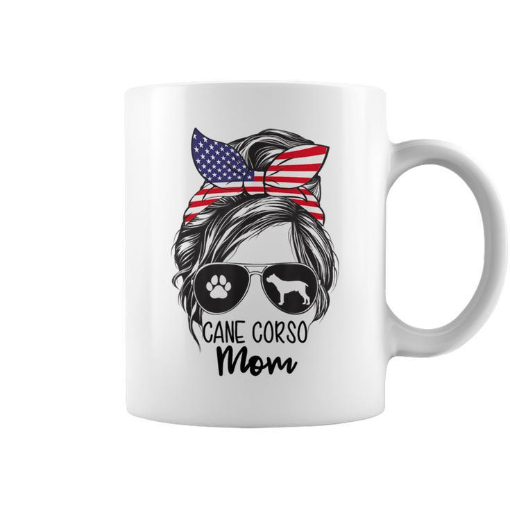 Proud Cane Corso Mom Messy Bun 4Th Of July Cane Corso Mom Coffee Mug