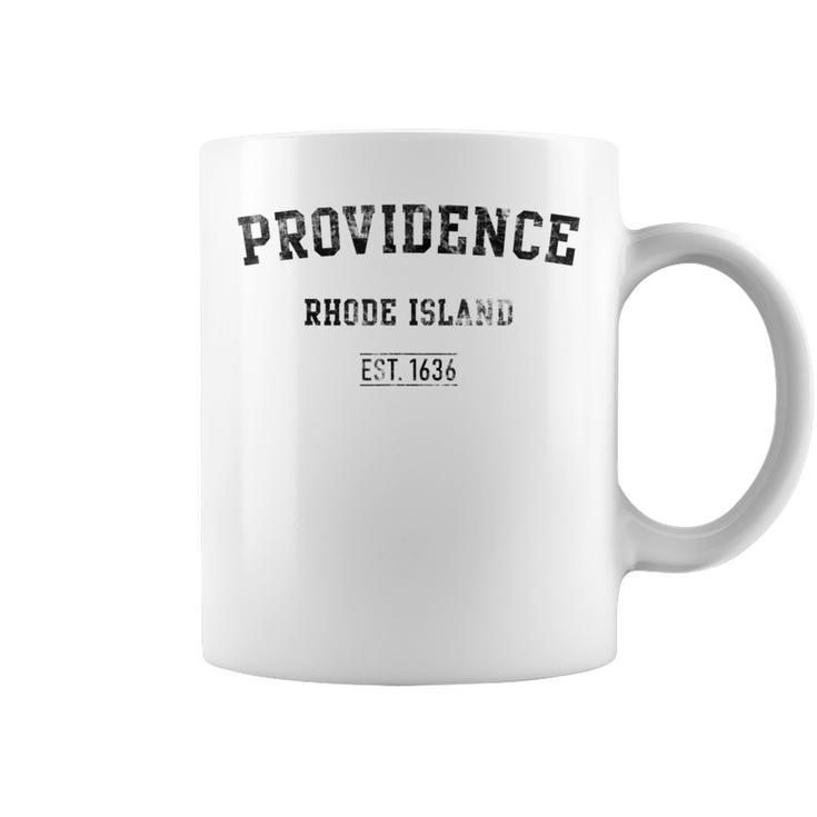 Providence Rhode Island Distressed Text Sport Style Coffee Mug