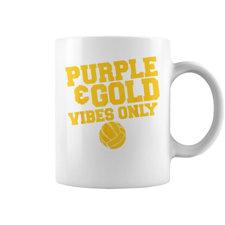 Purple Gold Game Day High School Volleyball Group Team Coffee Mug