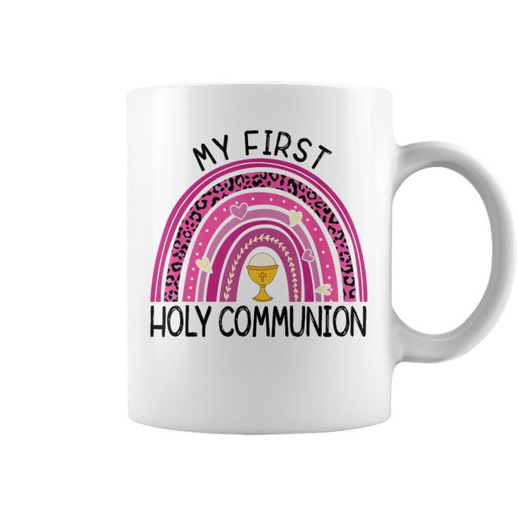 Rainbow My First Holy Communion Girl Church Religious Coffee Mug