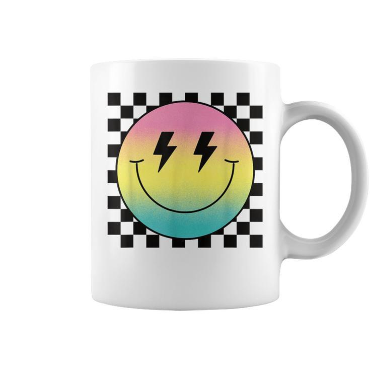 Rainbow Smile Face Cute Checkered Smiling Happy Face Coffee Mug