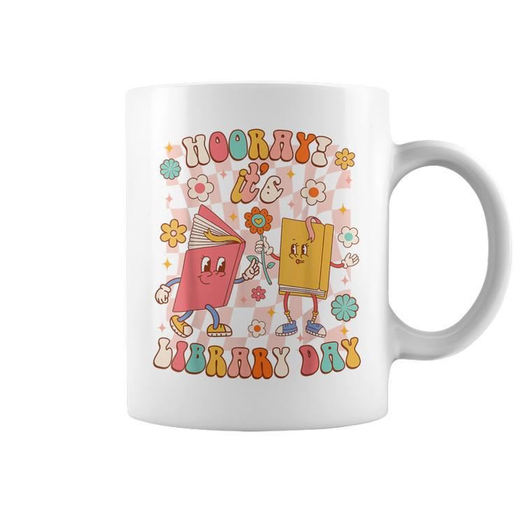 Reading Book Lover School Librarian Hooray It's Library Day Coffee Mug
