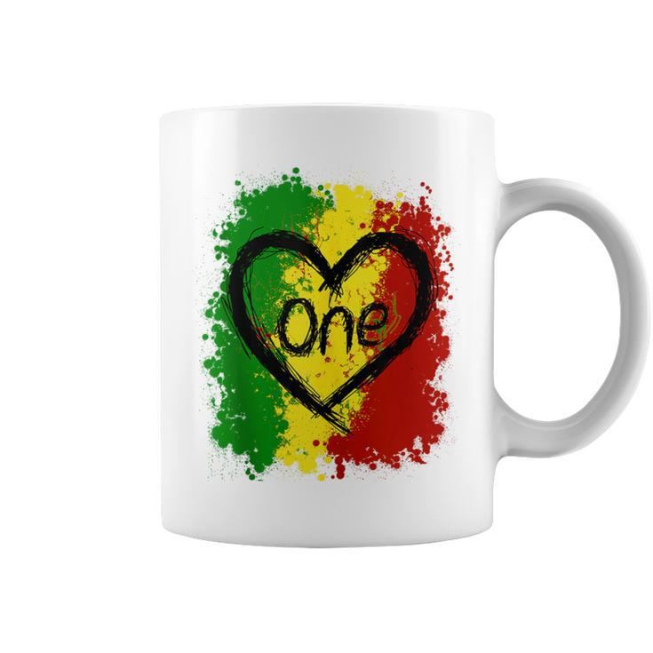 Reggae Heart One Love Rasta Reggae Music Jamaica Vacation Coffee Mug