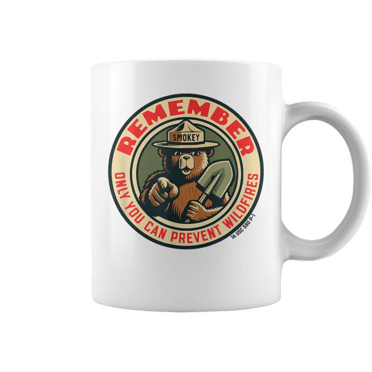 Remember Only You Vintage Smokey Bear Seal Retro Coffee Mug