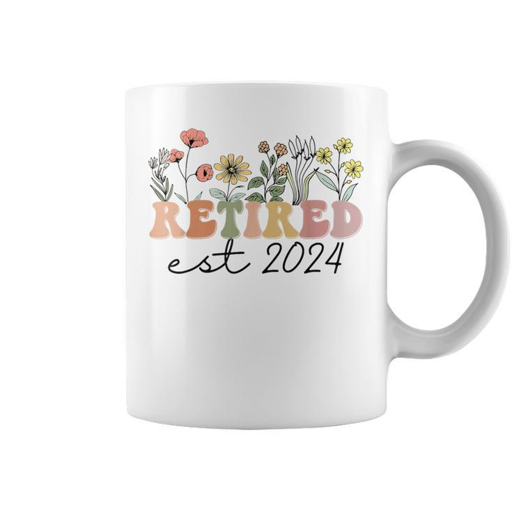 Retired Est 2024 Retro Retirement For Humor Coffee Mug