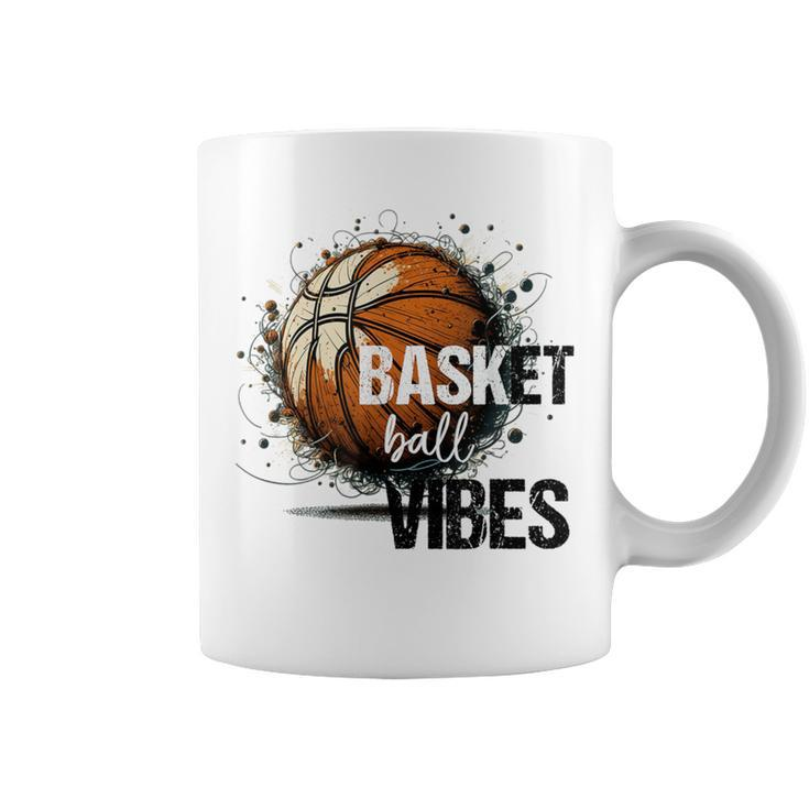 Retro Basketball Vibes Sports Day Kids Men Women Coffee Mug