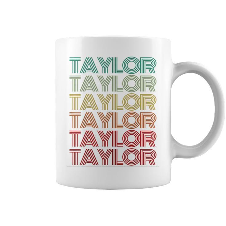 Retro First Name Taylor Girl Boy Personalized Groovy Youth Coffee Mug