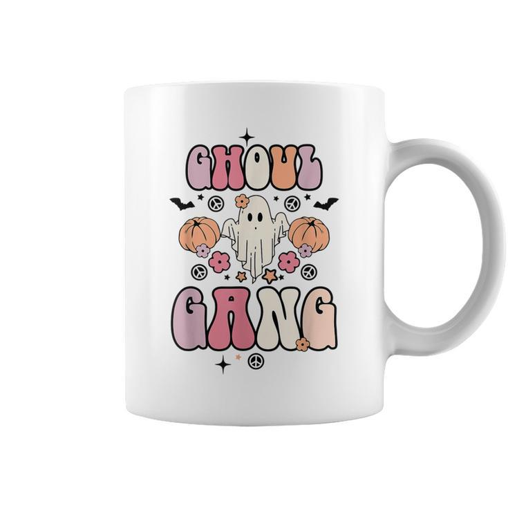 Retro Ghoul Gang Ghost Boo Floral Spooky Vibes Halloween Coffee Mug