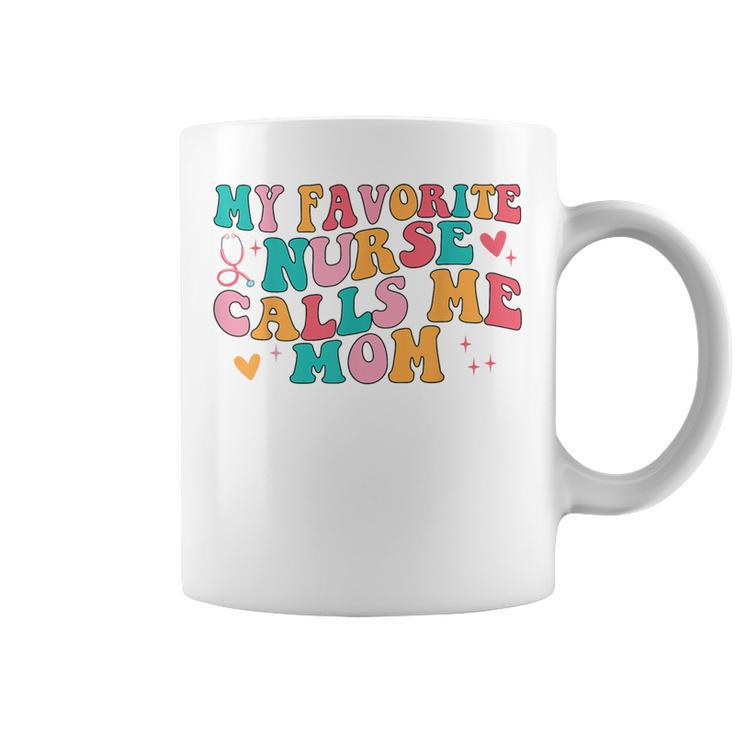 Retro Groovy My Favorite Nurse Calls Me Mom Coffee Mug