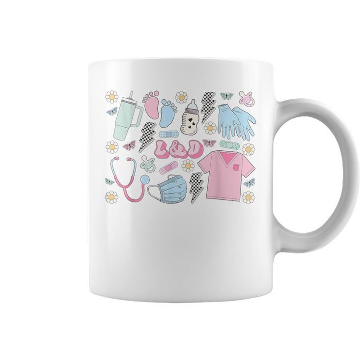 Retro Labor And Delivery Nurse Graduation Delivery Rn Coffee Mug