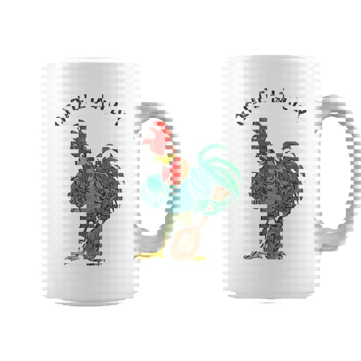 Retro Oo-De-Lally Singing Rooster Vintage Guitar Chicken Coffee Mug