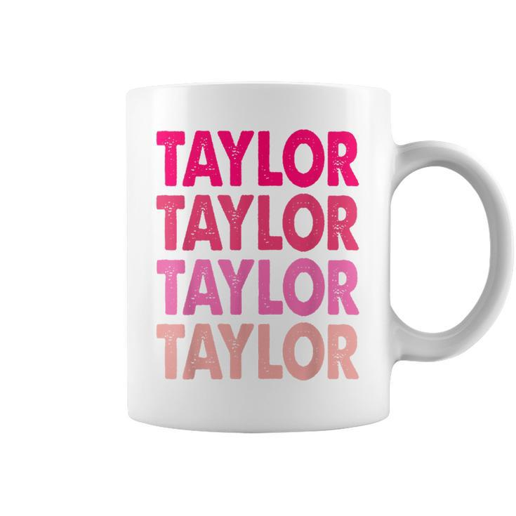 Retro Taylor Personalized Name I Love Taylor Coffee Mug