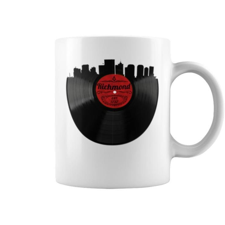 Richmond Virginia Vintage Skyline Vinyl Record Coffee Mug