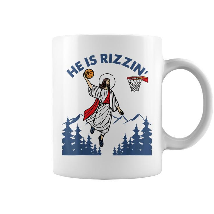 He Is Rizzin Jesus Basketball Easter Religious Coffee Mug