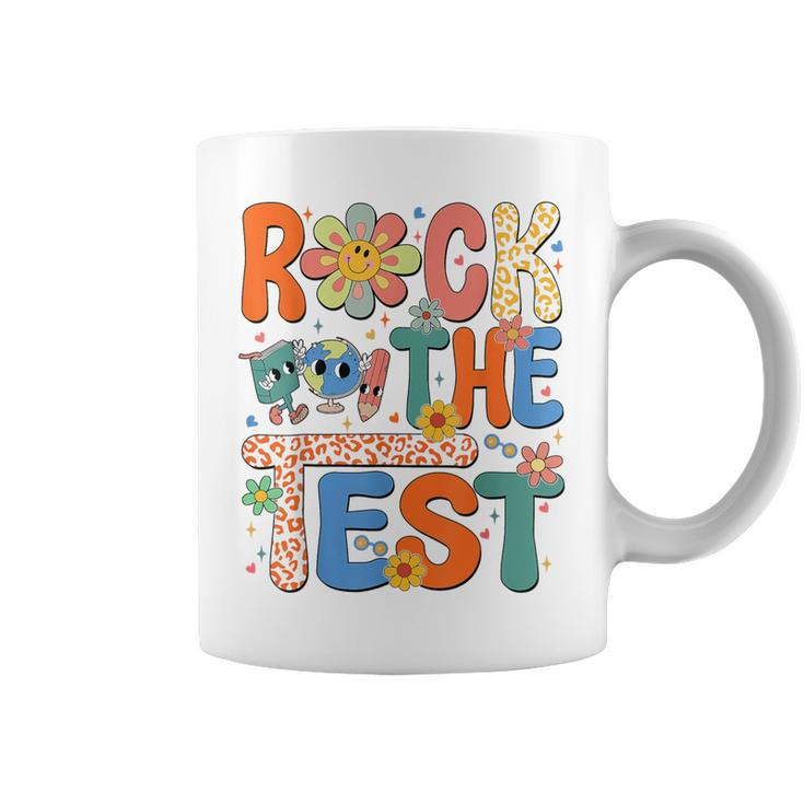Rock The Test Testing Day Retro Groovy Teacher Student Coffee Mug