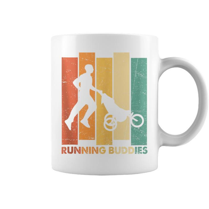 Running Buddies Buggy Baby Stroller Dad Vintage Runner Coffee Mug
