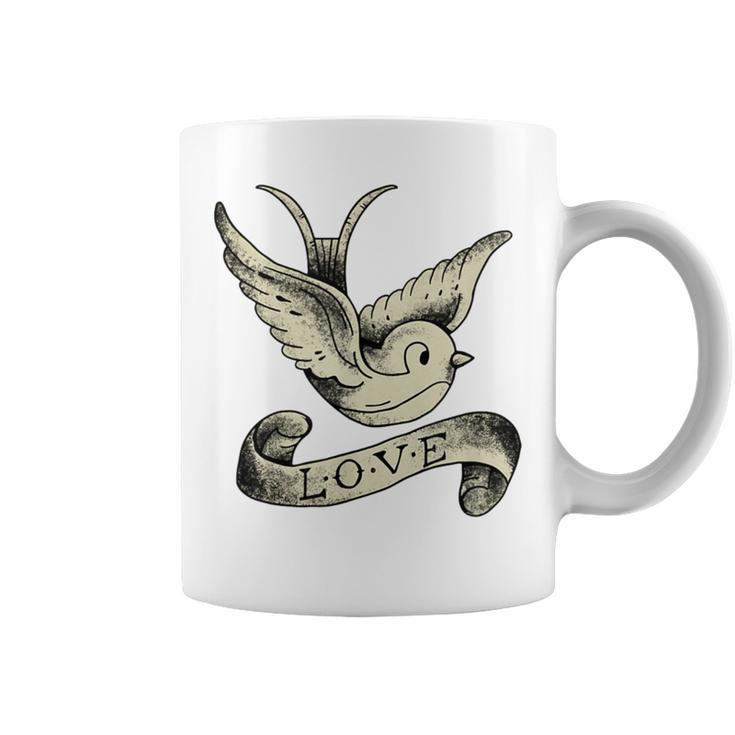 Schwalbe Vintage Bird Tattoo Love Women's Men Coffee Mug