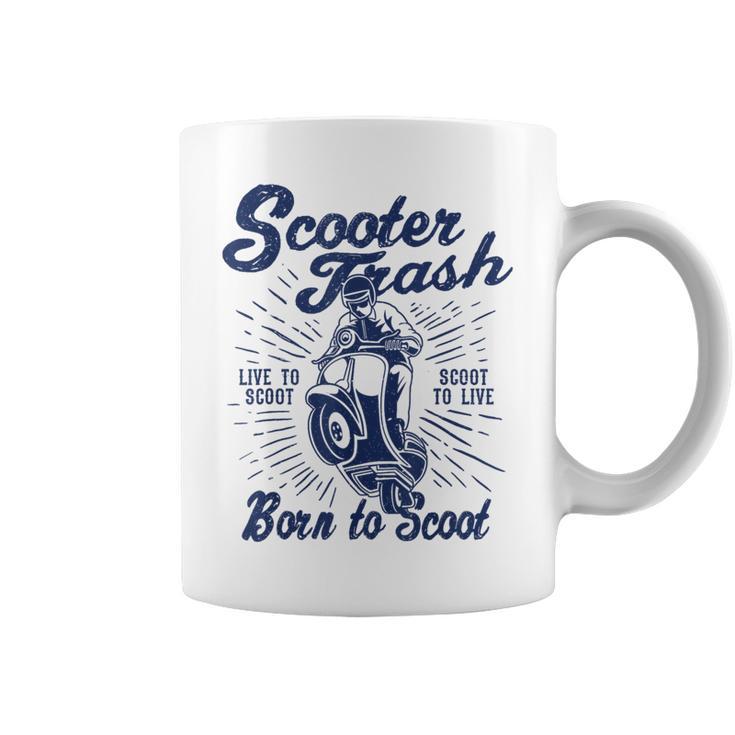 Scooter Trash Retro Distressed Style Scooter Humor Coffee Mug